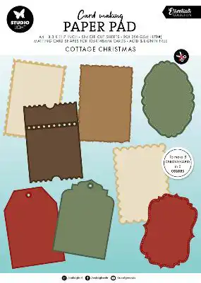 Studio Light Cottage Christmas Essentials Card Making Pad 105x148mm