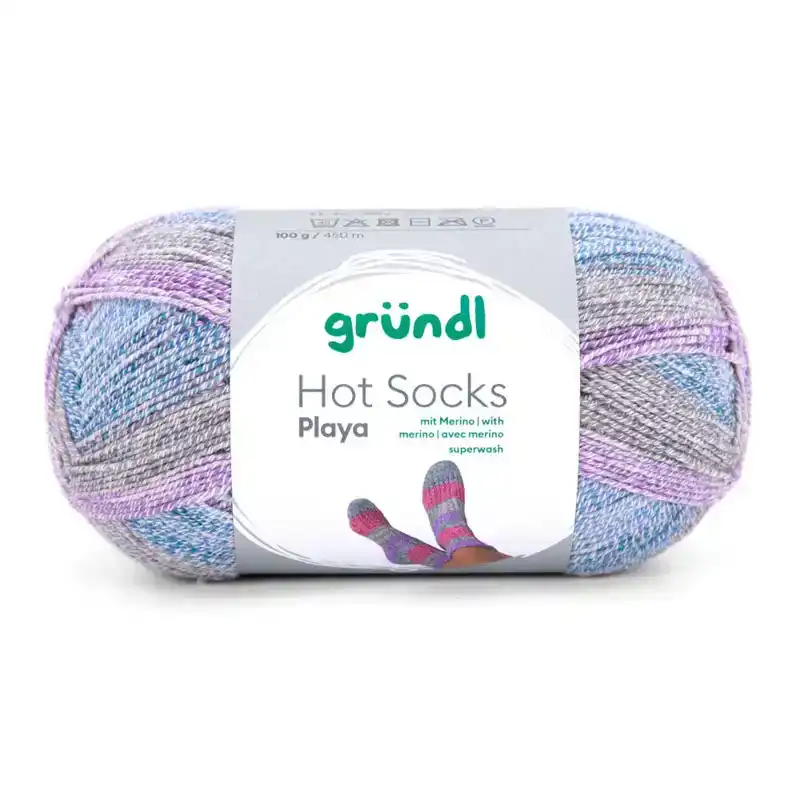 Hot Socks playa 04 paars/grijs/blauw