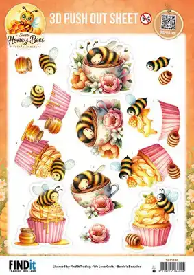 3D Pushout Sheet Berries Beauties Sweet Honey Bees Honey Bee Delights