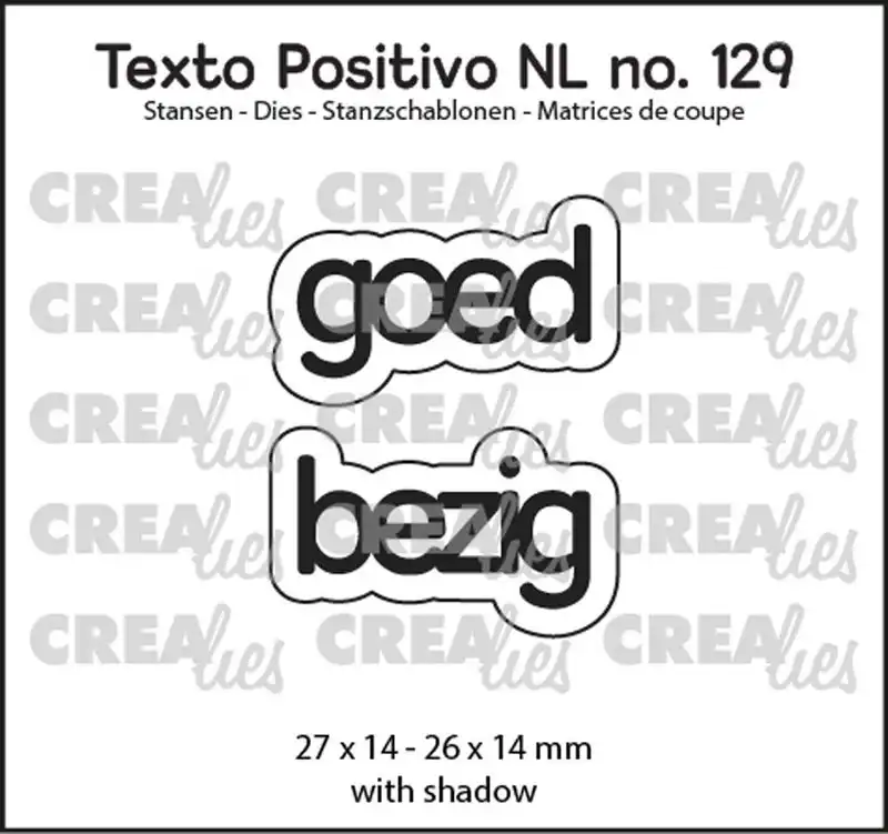 Crealies Texto Positivo Snijmal no. 129, goed bezig