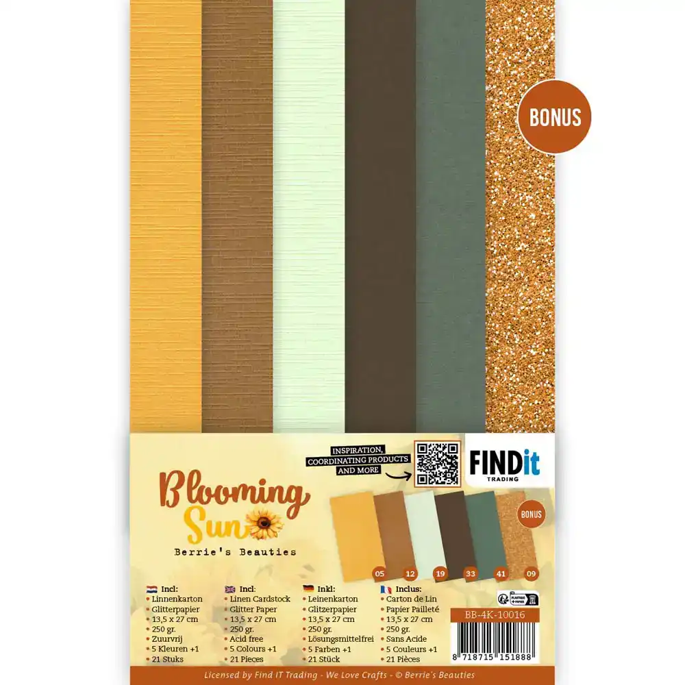 Linen Cardstock Pack - Berries Beauties - Blooming Sun - 4K
