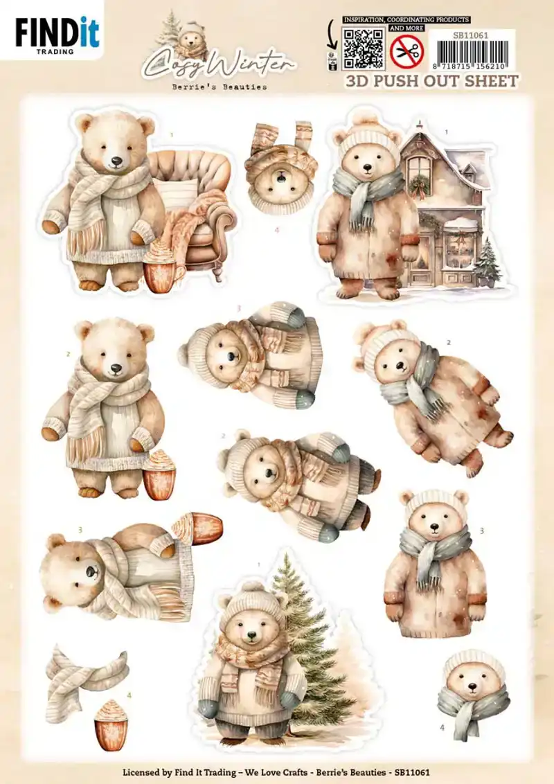 Berries Beauties cosy winter push out cosy bear