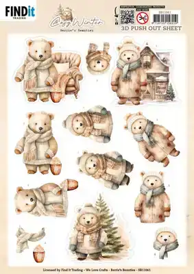 Berries Beauties cosy winter push out cosy bear