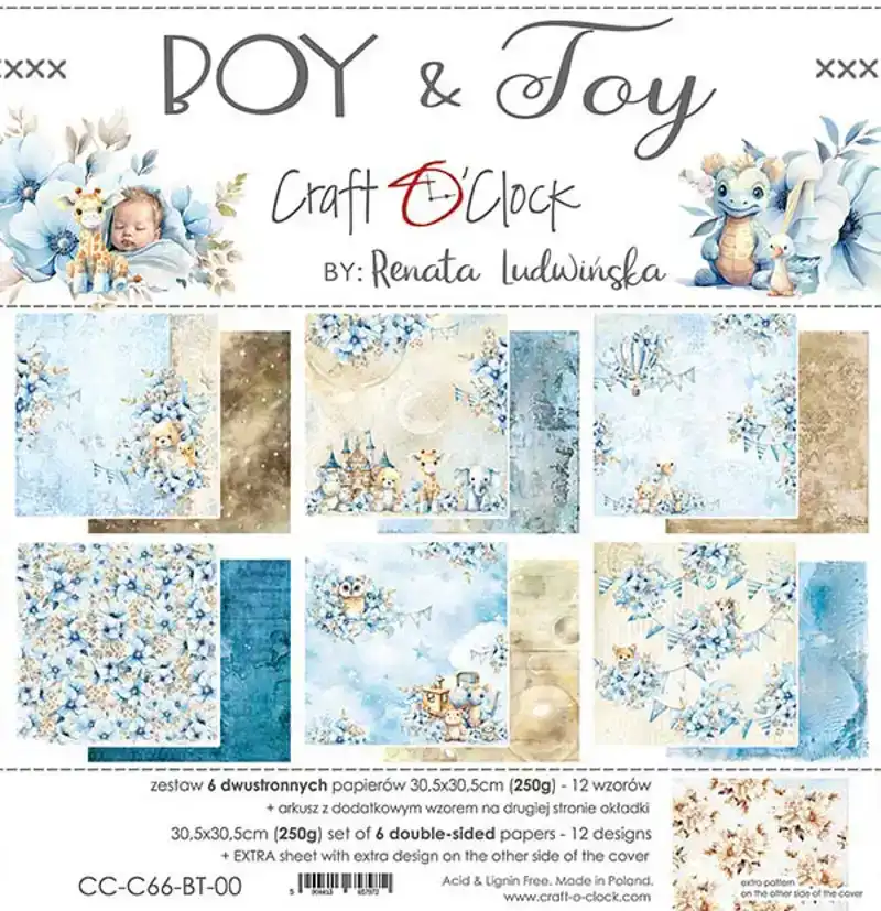 Craft o Clock Boy & Toy 30x30 paperpad
