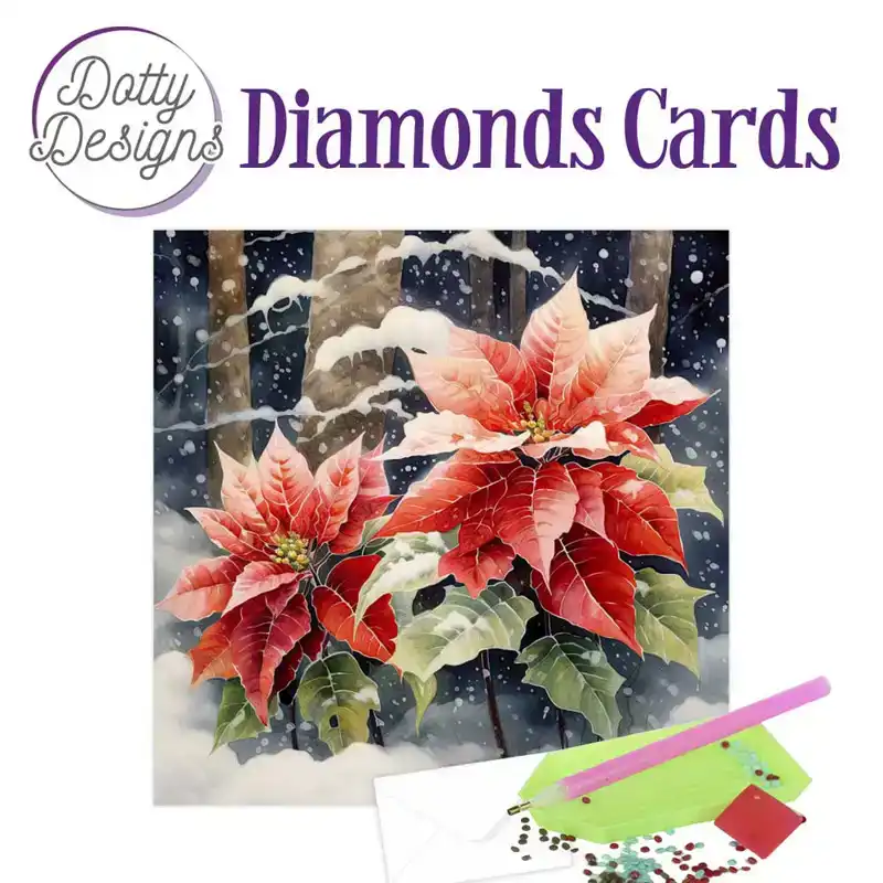 Dotty Designs Diamond Cards Poinsettia