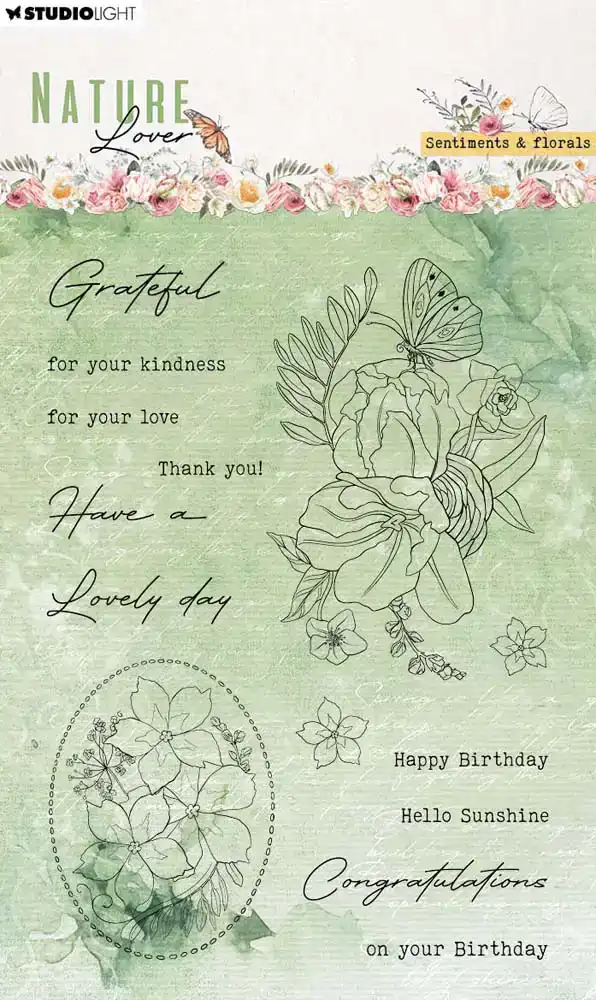 Nature Lover Clear Stamps Sentiments & Florals