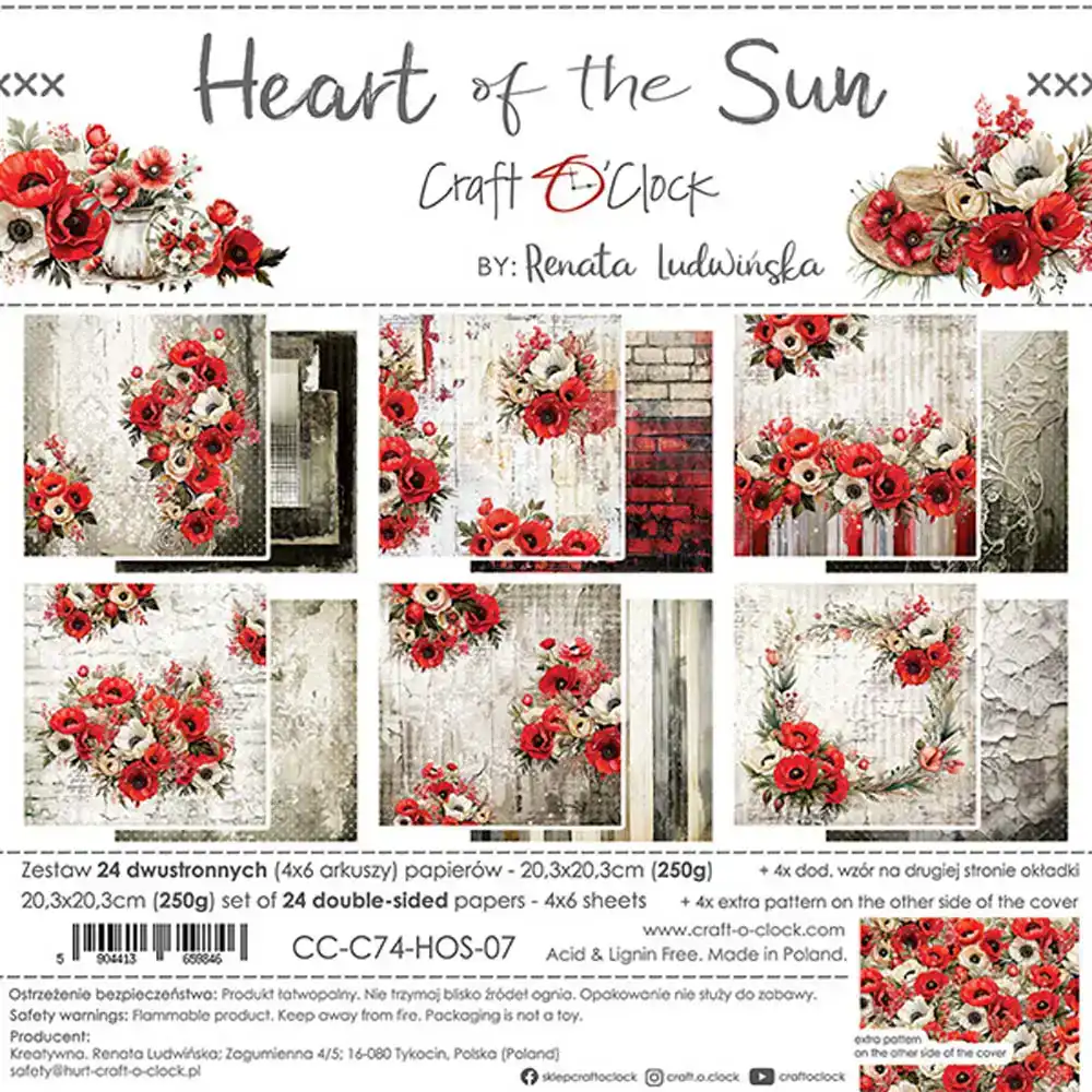 Craft O’Clock Heart Of The Sun Papierpakket 20, 3 X 20, 3cm