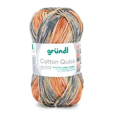 Cotton Quick Print 256 Honing/ Pompoen/ Rookgrijs/ Cranberry