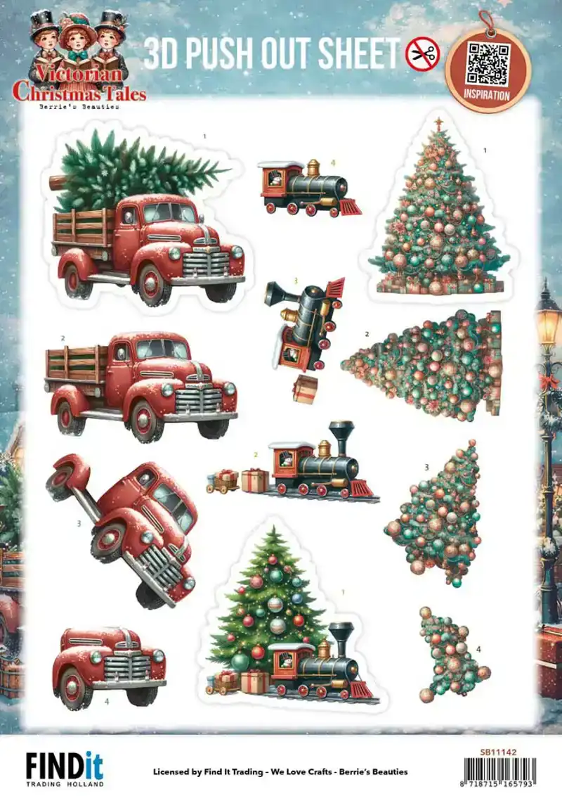 3D Pushout Sheet Berries Beauties Victorian Christmas Underneath the Christmas tree