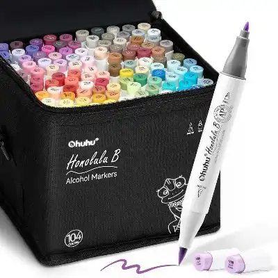 Ohuhu Honolulu B104+1 Colors Alcohol Markers Dual Tip Set