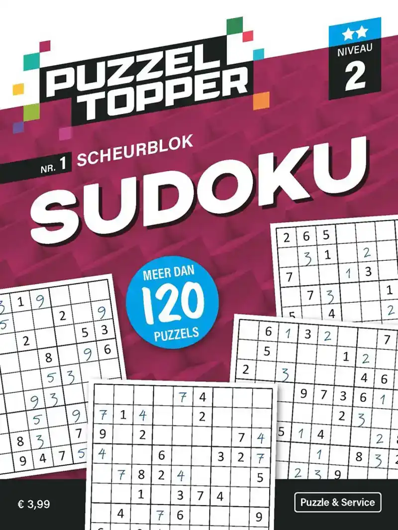 Puzzelblok sudoku 2 punt nr.1 Puzzeltopper