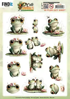 3D Pushout Sheet Berries Beauties Cute Animals Frogs