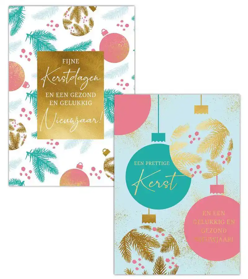 Kerstkaart 2025 kerstdagen getekend/getekend kerstbal