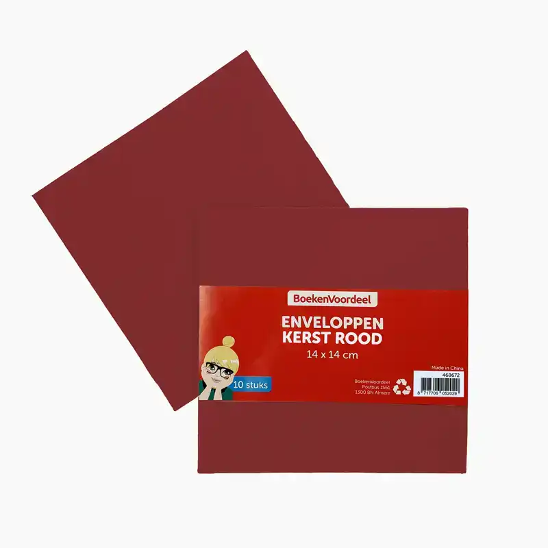 Enveloppen kerst rood 14x14 110gr