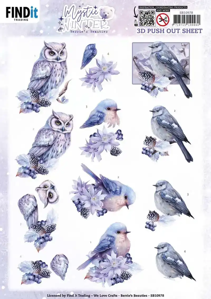 BB Mystic winter 3D push out mystic birds