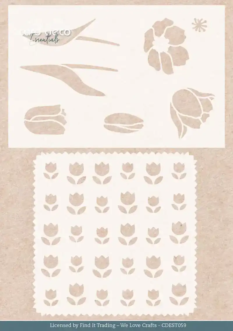Stencil - Card Deco Essentials - Tulips - A5