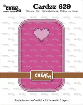Crealies Cardzz stansen no. 629, Enkele kaart Lovenote