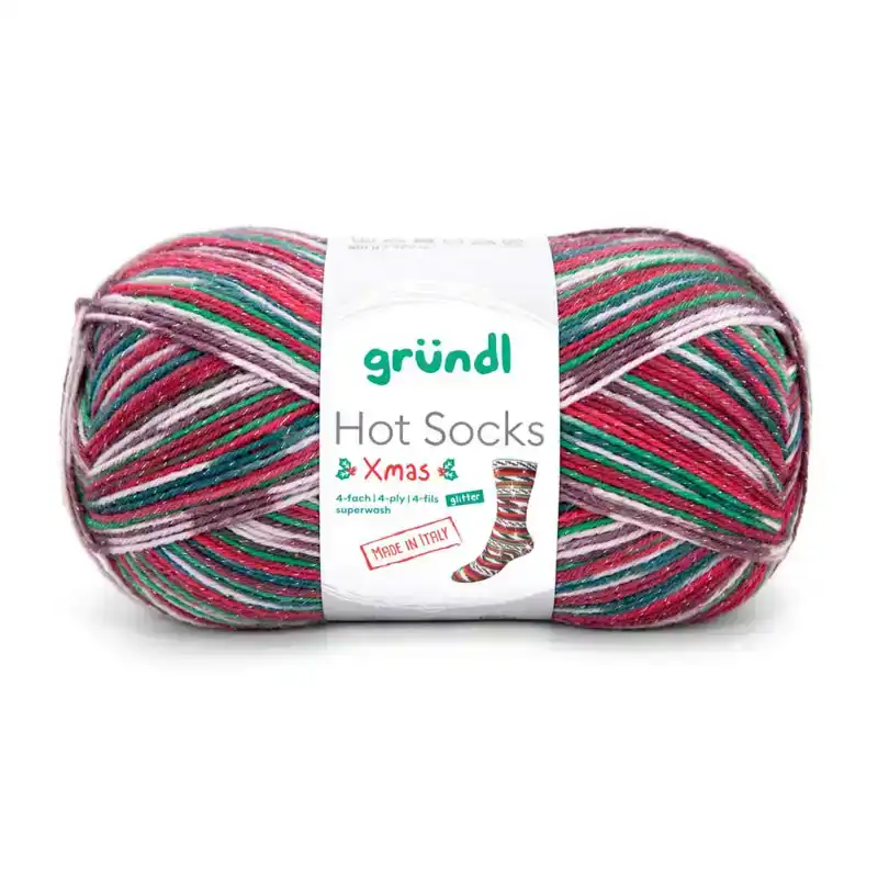 Hot socks Xmas 4-ply Glitter