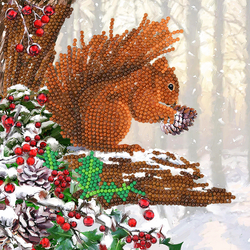 Crystal card kit XM58 squirrel partial painting