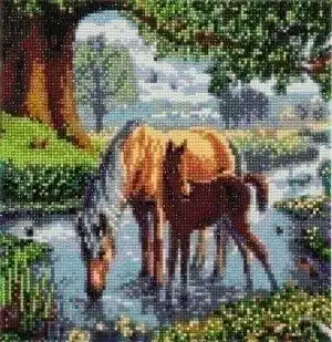 Crystal Art Kit 30x30cm Fell Ponies<br>