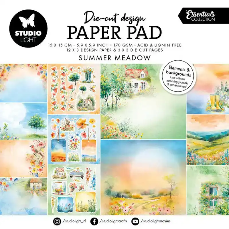 Die-cut design paper pad paper & elements summer meadow 36vel