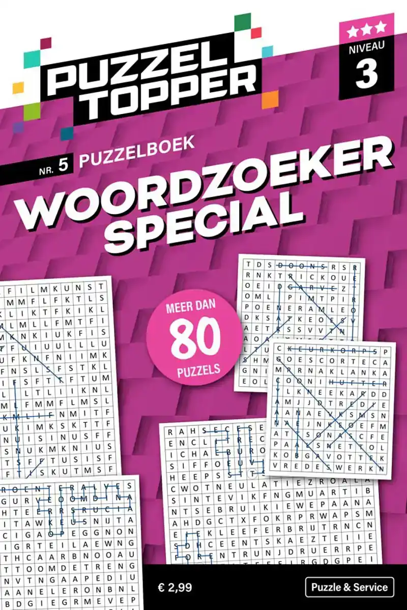 96 pag. woordzoeker special 3 stippen nr.5 puzzeltopper