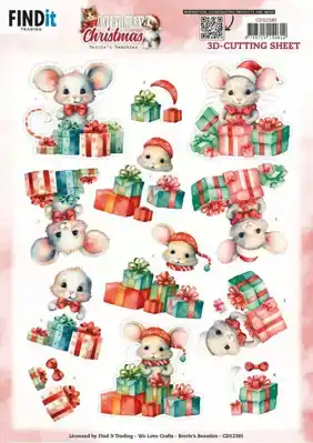 Berries Beauties a very furry christmas knipvelset owl/mouse