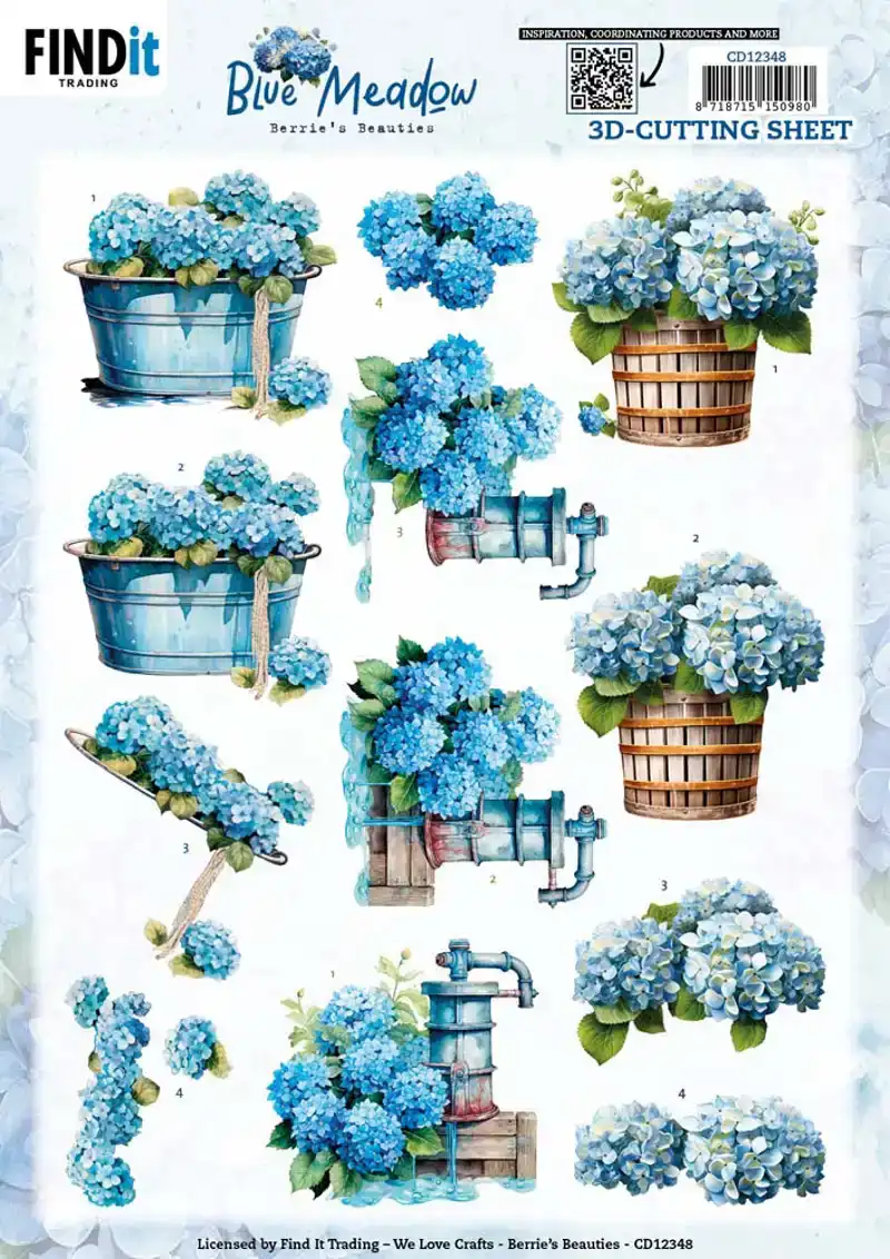 Berries beauties blue meadow knipvelset water pump/music