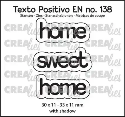 Crealies Texto Positivo stansen no. 138, home sweet home