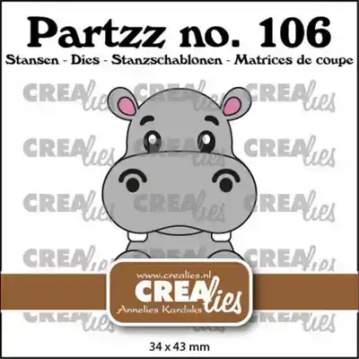 Crealies Partzz stansen no. 106, Nijlpaard