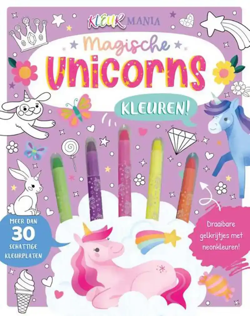 Magische unicorns kleuren met Gelkrijtjes