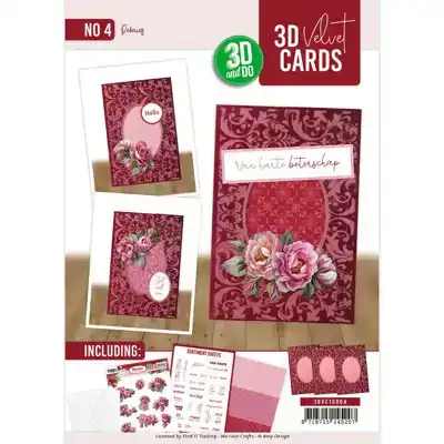 3D and Do Velvet Cards A6 Amy Design Peonies