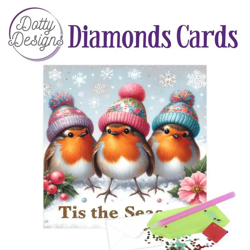 Dotty Designs Diamond Cards Roodborstjes