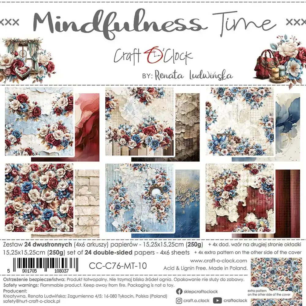 Craft O’Clock Mindfulness Time Papierpakket 15, 25 X 15, 25cm
