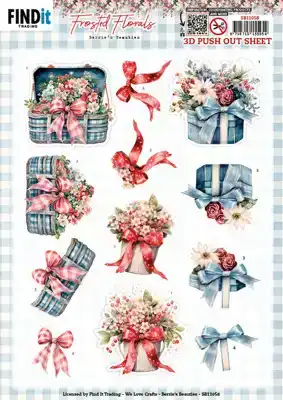 Berries Beauties Frosted Florals 3D Push Out Bow