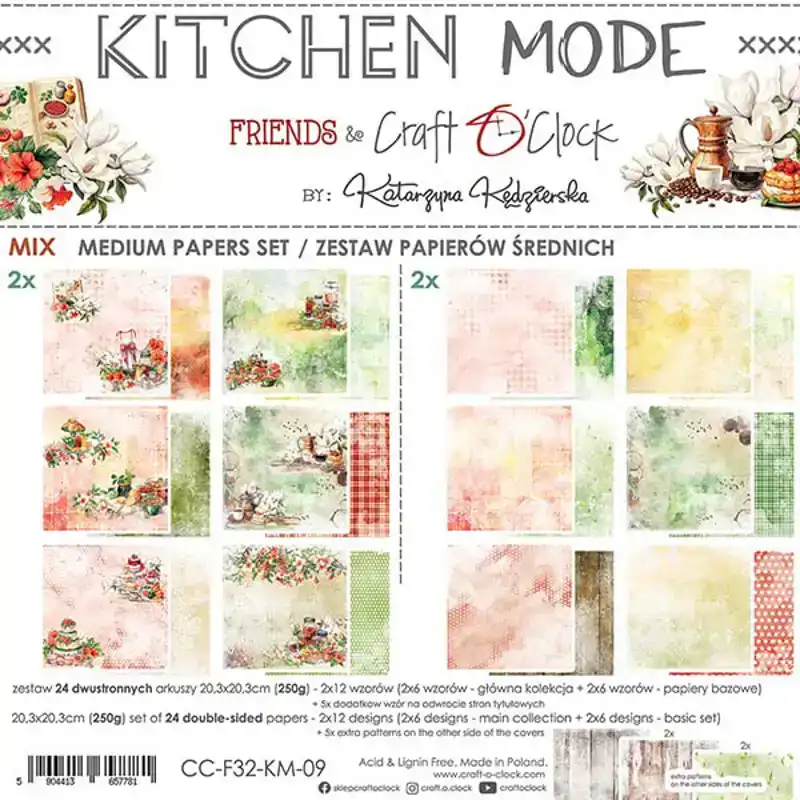 Craft o Clock 20x20 Kitchen mode mix paper pad