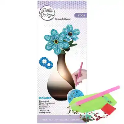 Dotty Design Diamonds Flowers Light Blue