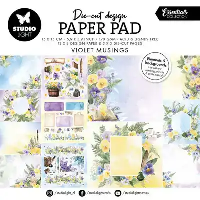 Die-cut design paper pad paper & elements violet musings 36vel