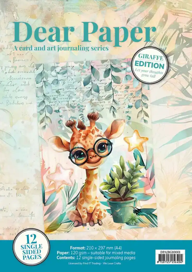 A card and art journaling serie dear paper backgrounds giraffe