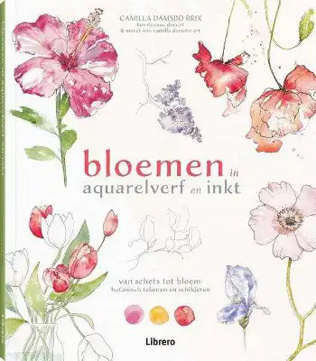 Bloemen in aquarelverf en inkt