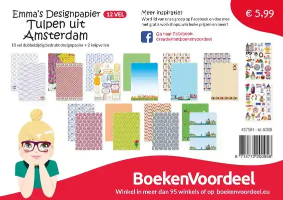Emma's Papierset 008 Tulpen uit Amsterdam