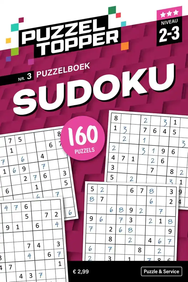 96 pag. sudoku 2-3 stippen nr.3 puzzeltopper<br>