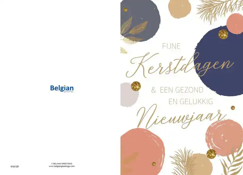 Kerstkaart 2025 Kerstdagen getekend wit roze blauw