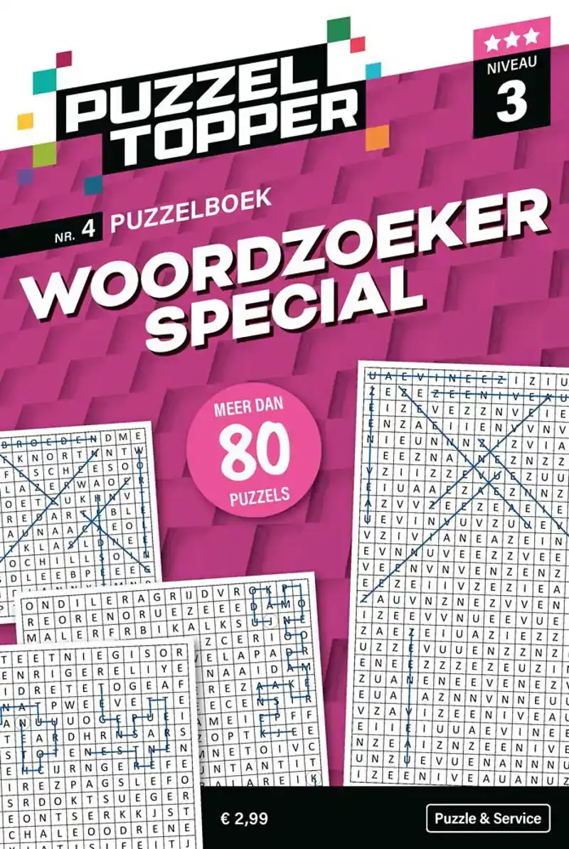 96 pag. woordzoeker special 3 stippen nr.4 puzzeltopper