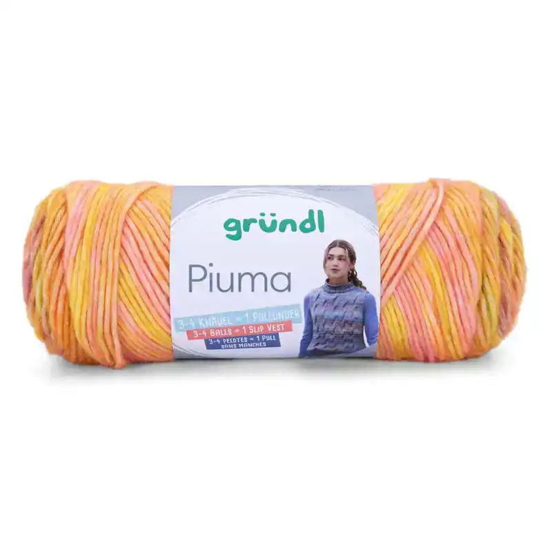 Grundl Piuma garen 01 oranje/geel/roze