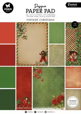 Designer Paper Pad Vintage Christmas Essentials