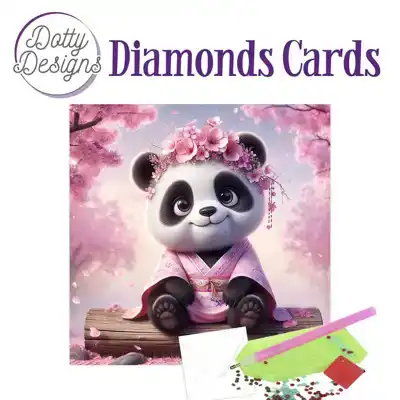 Dotty Designs Diamond Cards – Pink Panda