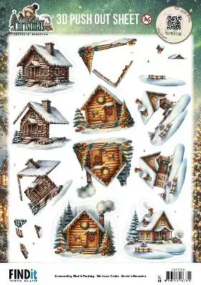 3D Pushout Sheet Berries Beauties Good Old Christmas Houses