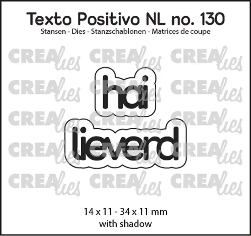 Crealies Texto Positivo Snijmal no. 130, hai lieverd