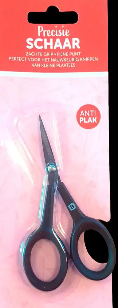 Precisie schaar zachte grip, fijne punt anti plak